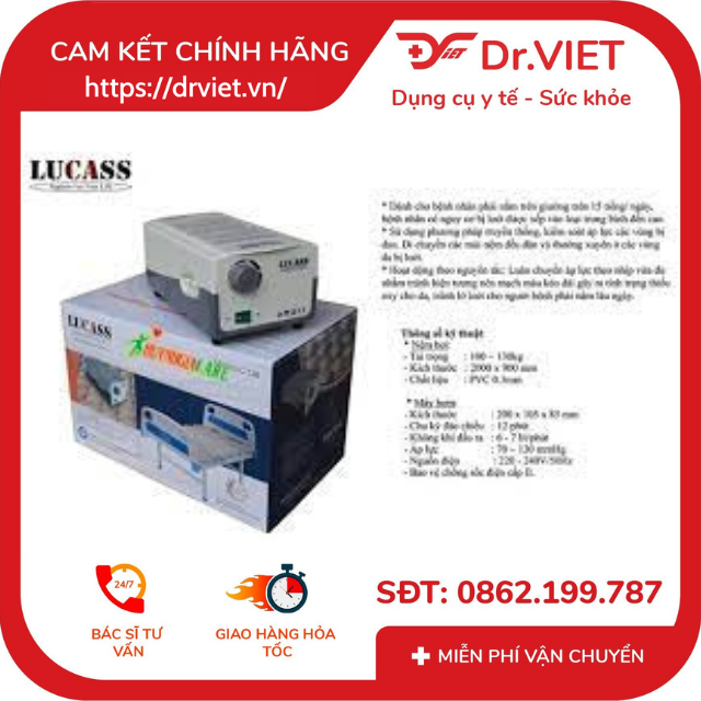 Đệm hơi chống loét LUCASS LC 138 [Chính hãng] - Đệm mát, êm, máy bơm hơi cao cấp, không tiếng ồn, kết cấu máy hiện đại, gọn nhẹ, giúp giảm áp lực tiếp xúc lên bề mặt da, tránh lở loét, tạo sự thoáng mát bề mặt da