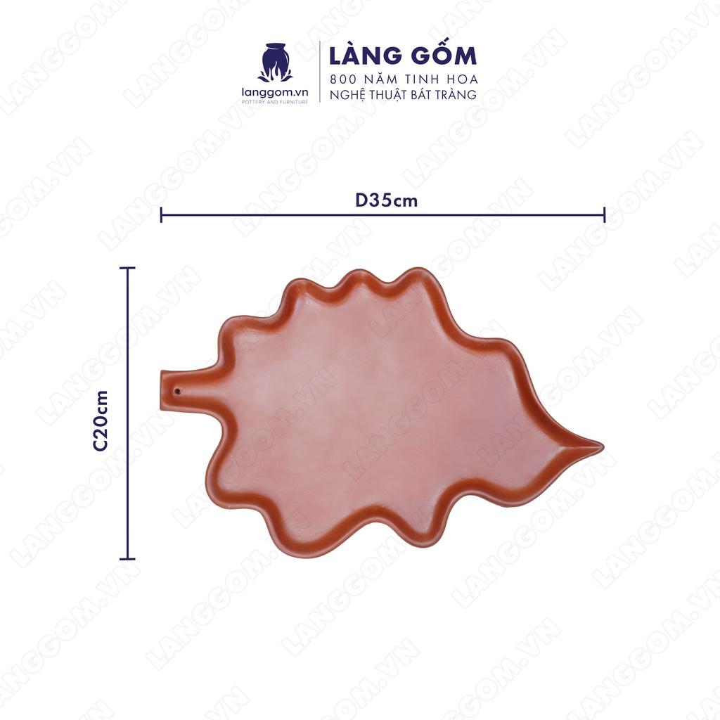 Khay lá nhỏ đất nung - Gốm sứ Bát Tràng - langgom.vn