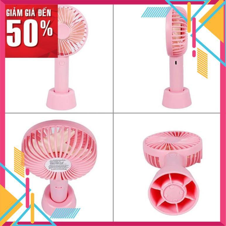 Quạt mini cầm tay tích điện sạc usb dự phòng có chân đế để bàn 3 chế độ gió siêu mát tiện dụng