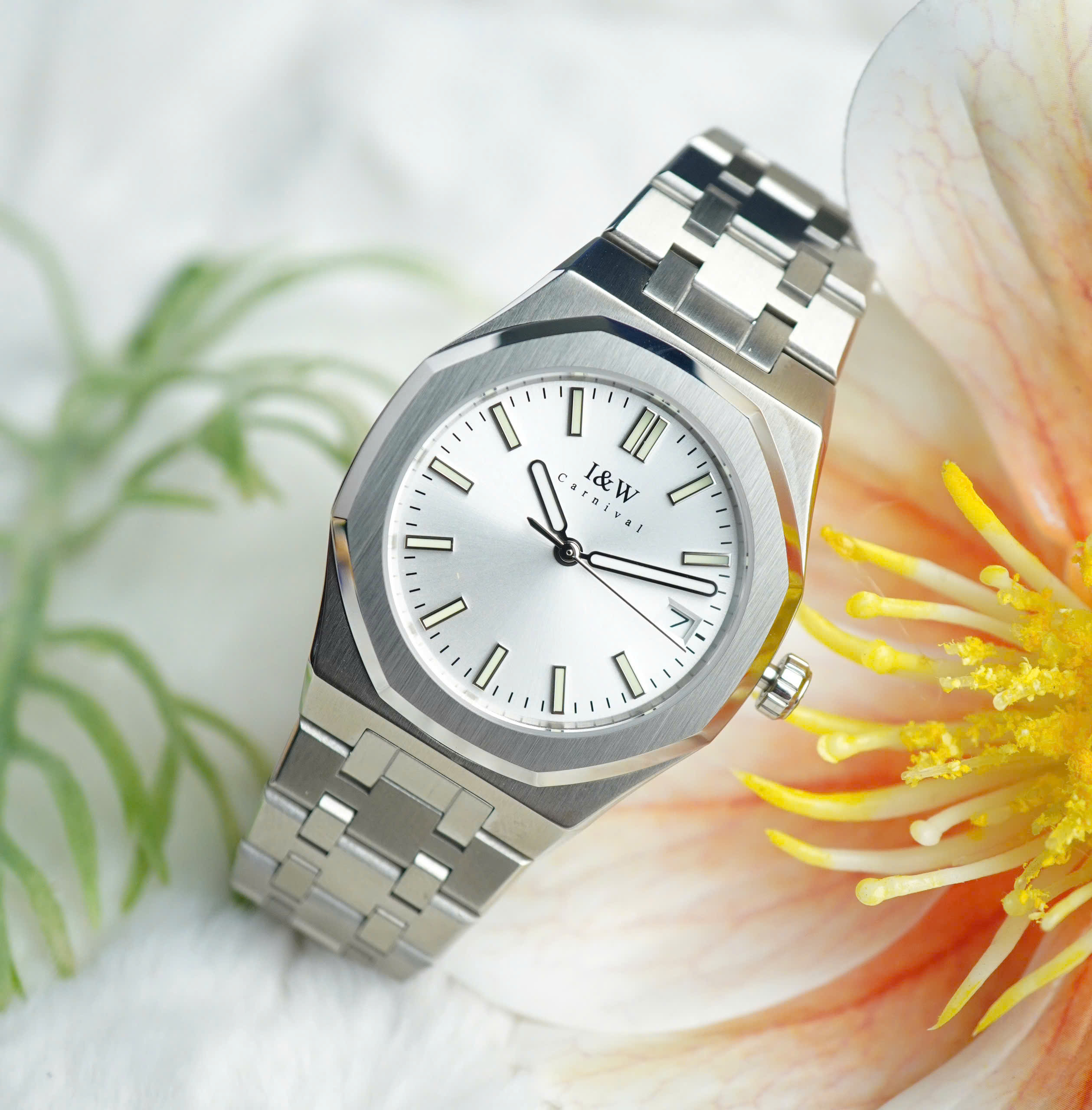 Đồng hồ nữ chính hãng I&amp;W Carnival 55793L-T1,Kính sapphire,chống xước ,Chống nước30m,bảo hành chính hãng ,Máy điện tử (pin),dây thép