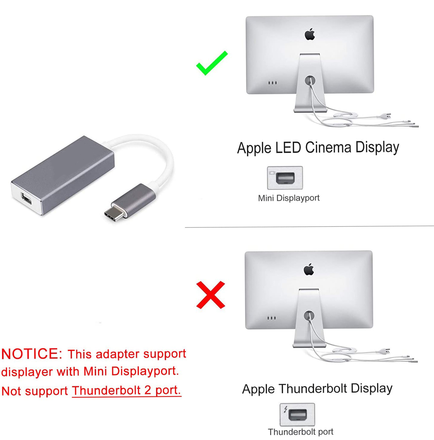 Cáp chuyển Type C ra Mini DisplayPort - Hàng nhập khẩu