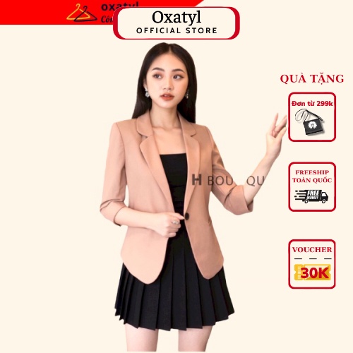 Hình ảnh Áo Vest nữ công sở Oxatyl M003 tay lỡ 1 lớp chất liệu vải mềm mịn cao cấp