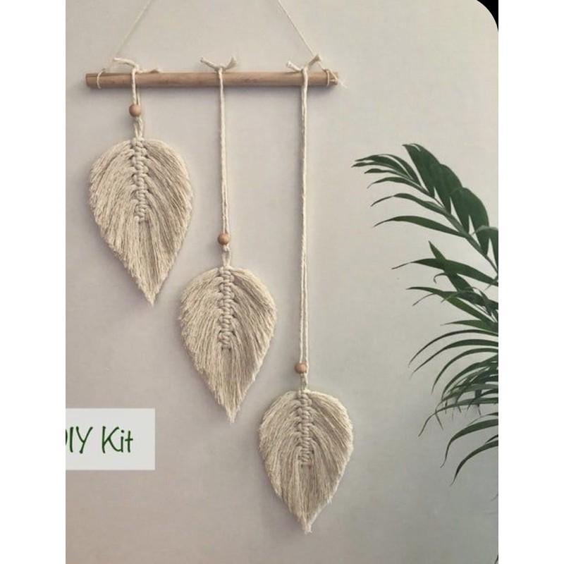 Tranh nghệ thuật MACRAME kiểu 3 lá