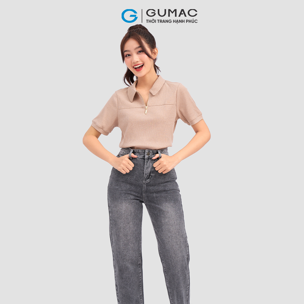 Áo polo GUMAC ATC11044 khóa kéo trẻ trung