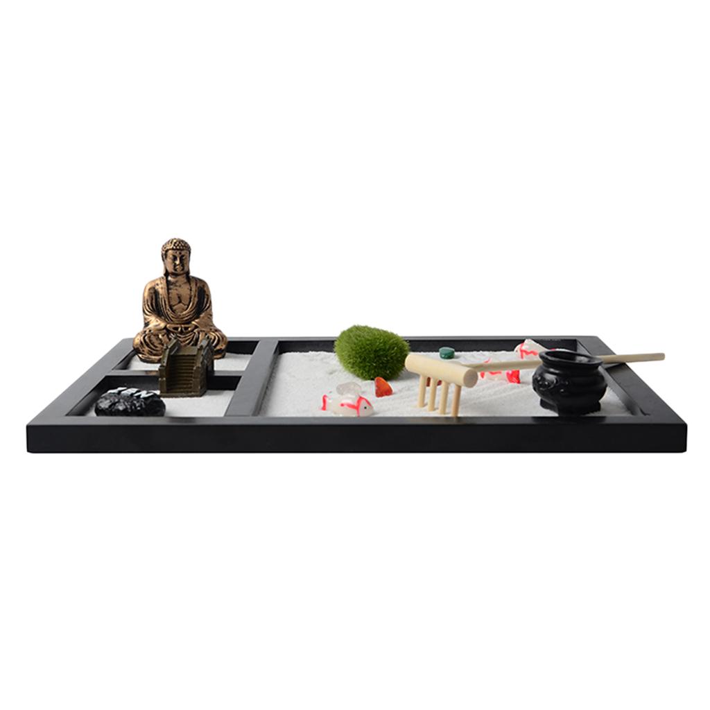 2pcs Sandbox Zen Sand Tray Crafts Housewarmin Gifts for Living Room Dektop