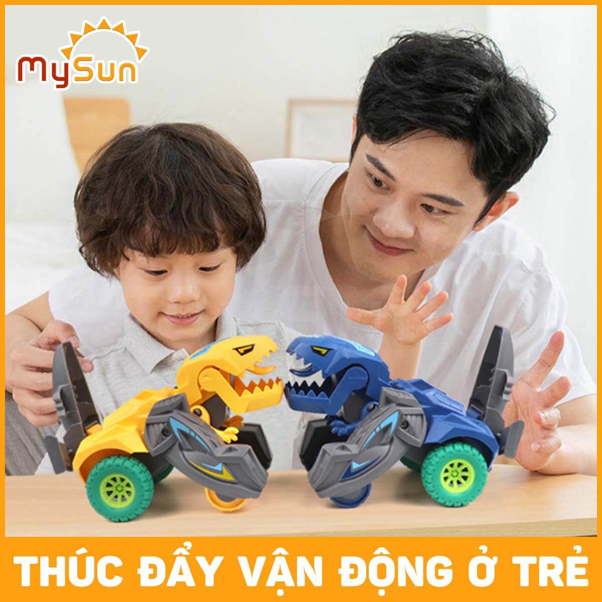 Bộ xe ô tô Khủng Long oto đồ chơi trẻ em cho bé trai giá rẻ MySun