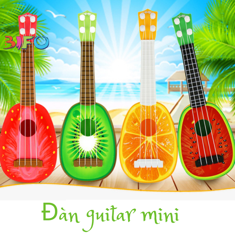 Đồ chơi đàn guitar mini giúp bé phát triển tài năng âm nhạc (hình cam)