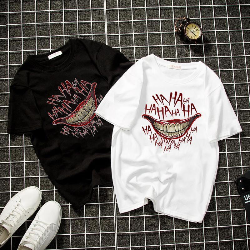 Áo thun unisex form rộng hahaha joker vải dày mịn đẹp 2019T1956