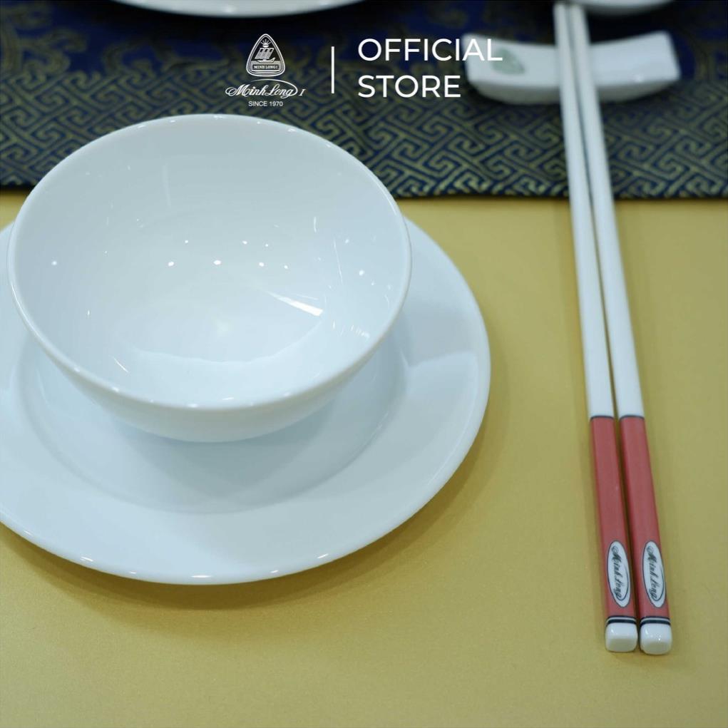 Bộ 02 đôi đũa sứ Minh Long 24.4 cm - Màu đỏ pastel - Hộp giấy