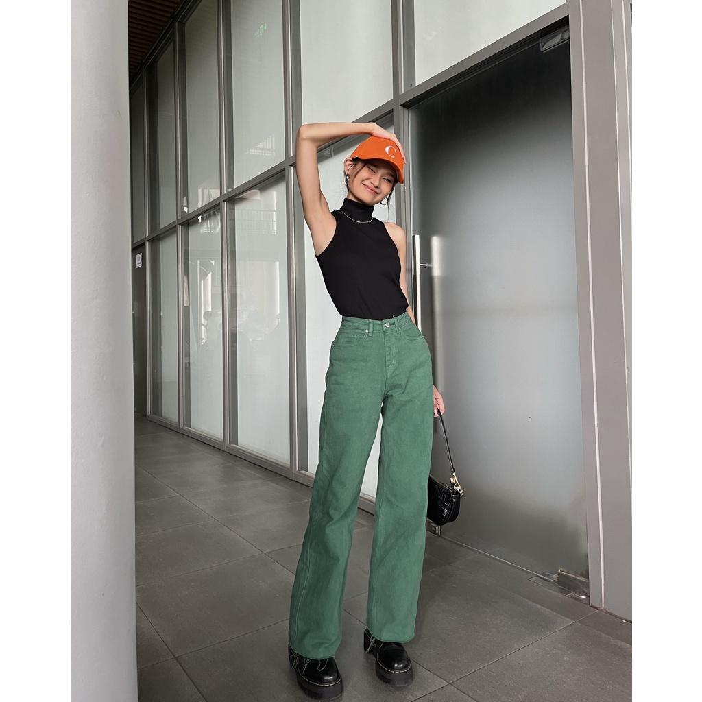 TATICHU - Quần jean ống suông - Coloured Aesthtic Long Jeans
