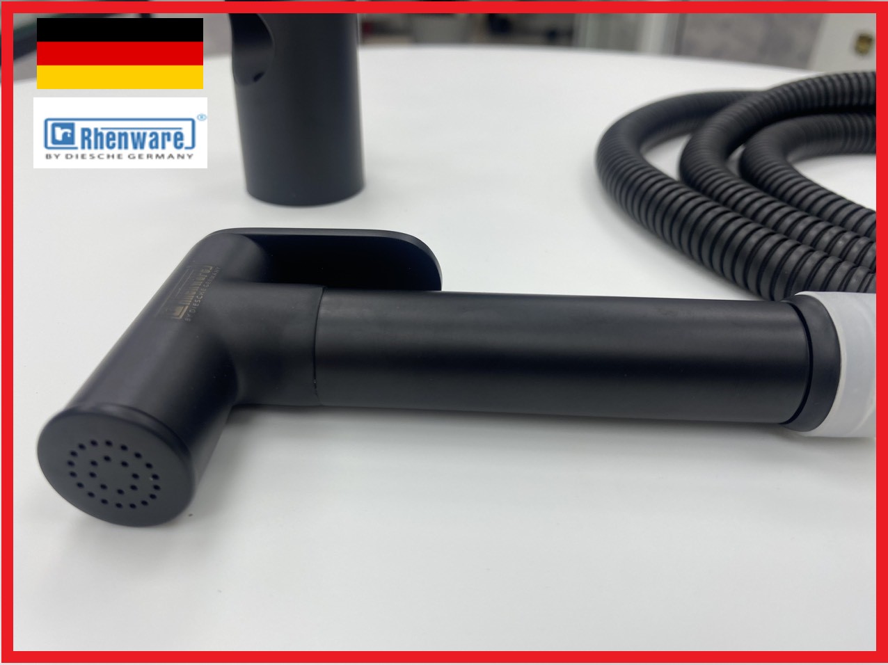 Hình ảnh Vòi xịt vệ sinh mạ tĩnh điện màu đen , nhập khẩu cao cấp chính hãng RHENWARE RX-304AP-D