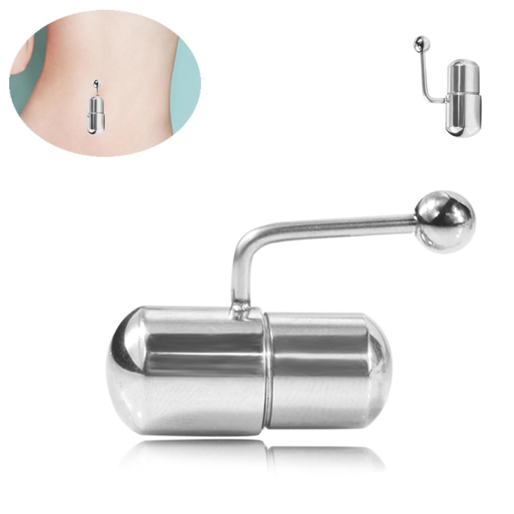 Silver stainless steel vibrating belly button navel ring nose lip body ring