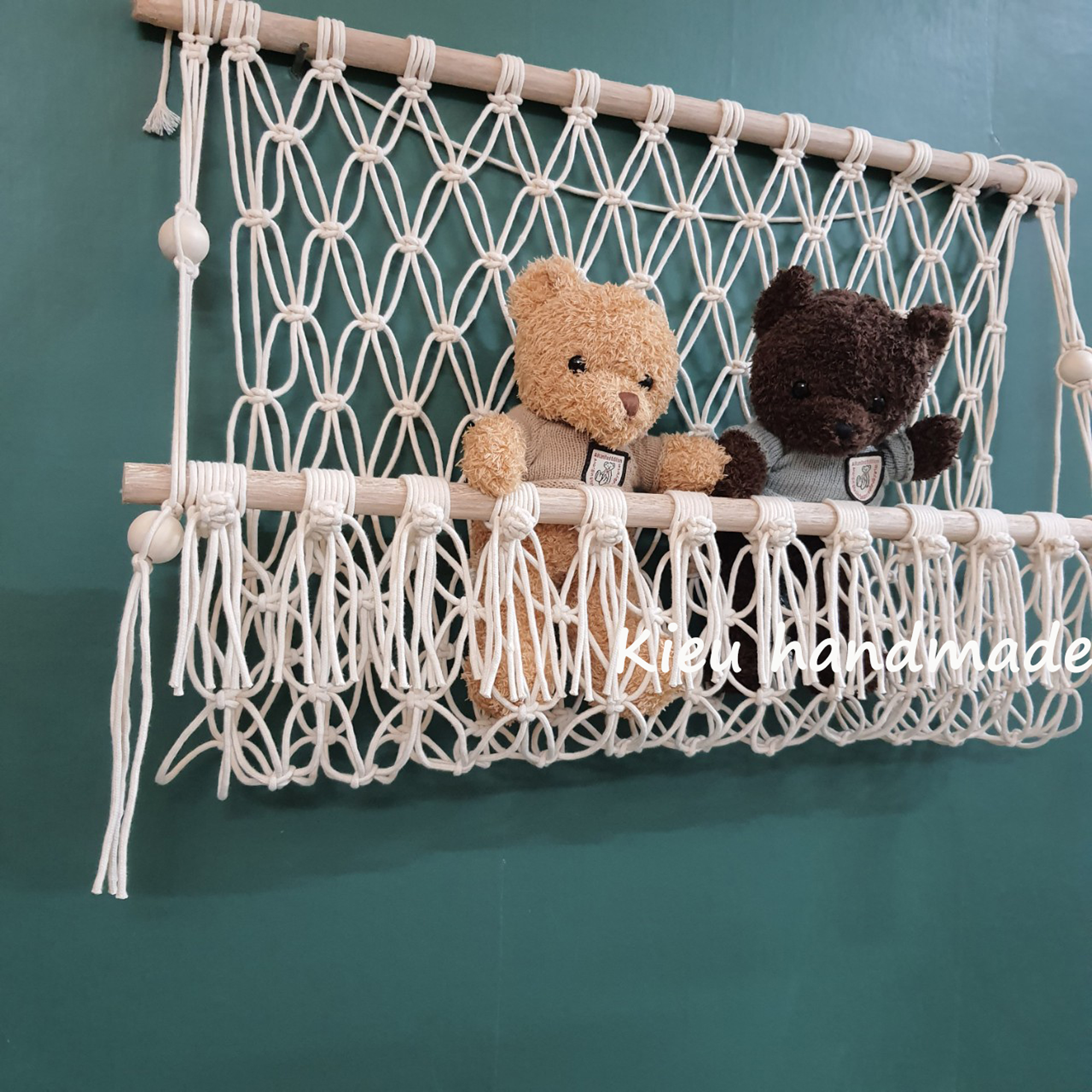 Kệ treo tường macrame đựng thú bông