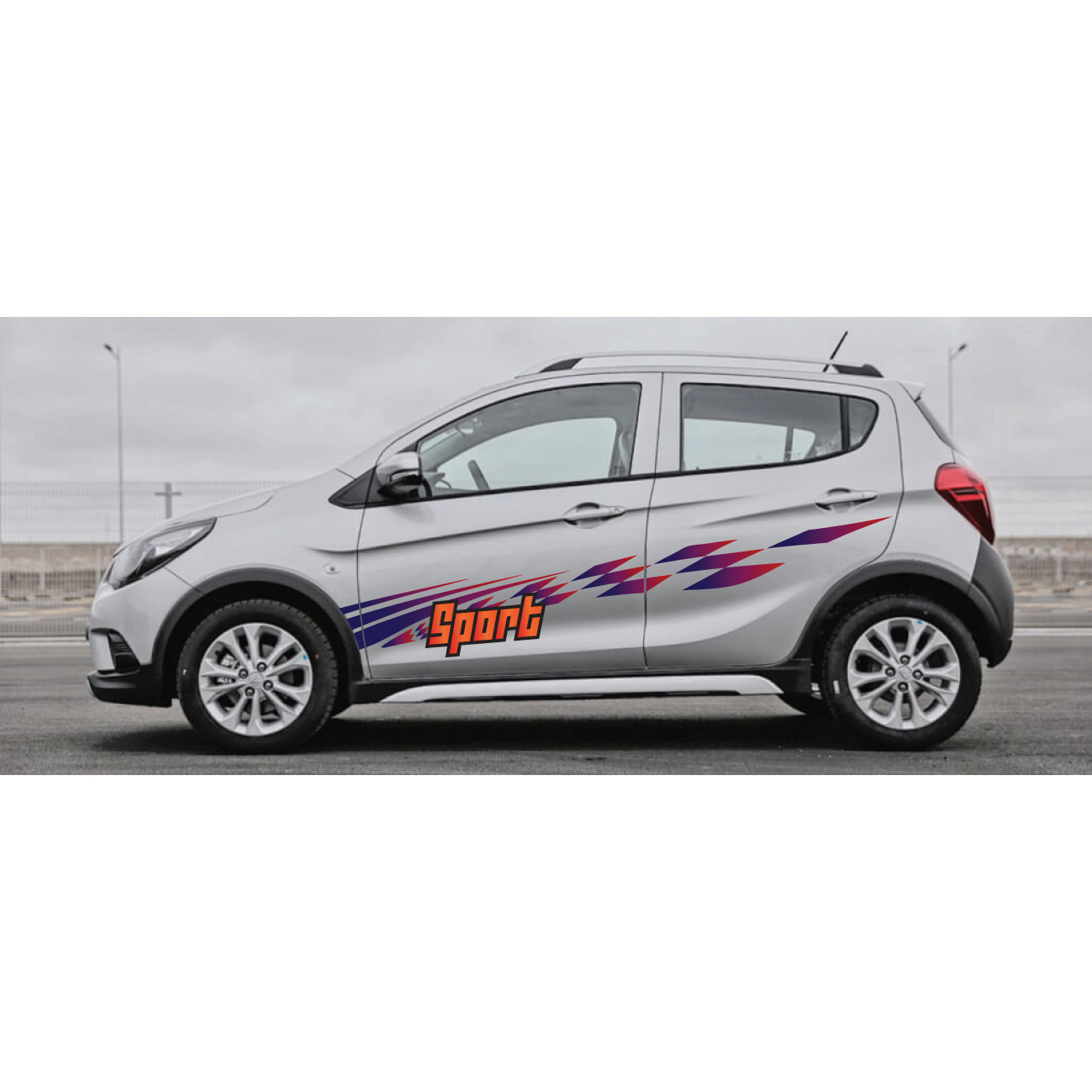 Bộ decal dành chol xe SUV, xe Vinfast, xe Mitsubishi, tem xe oto cao cấp WRAP 49, KT 206x28cm