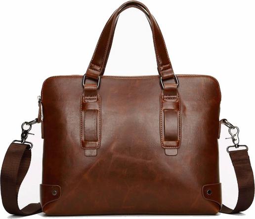 Retro Handbag For Men'S Business Bag Crazy Horse Leather Waterproof Shoulder Briefcase
