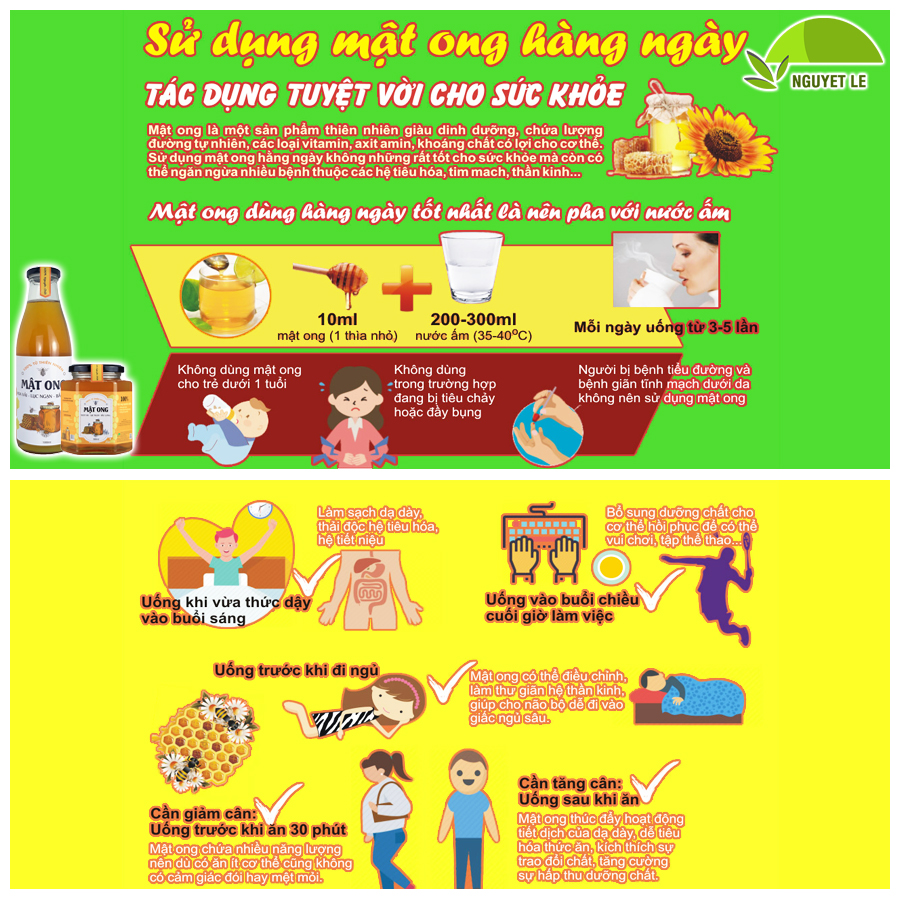 Mật ong hoa vải Lục Ngạn Bắc Giang Nguyet Le - Nguyên chất từ thiên nhiên - Chai 100ml