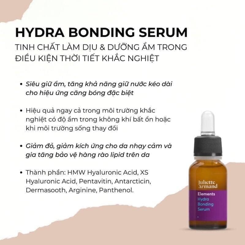 Serum làm dịu và dưỡng ẩm căng bóng Juliette Armand Hydra Bonding Serum 20ml, 50ml