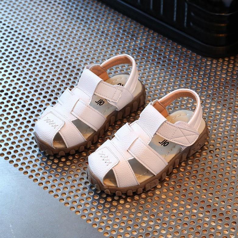 Giày sandal da PU thiết kế hở lỗ chống trượt size lớn 21-36 thời trang đi biển dành cho bé trai từ 2-12 tuổi