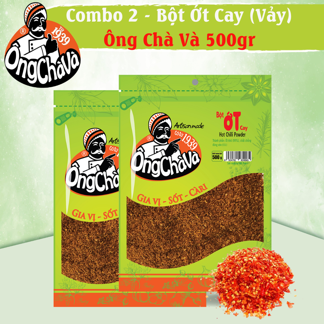 Combo 2 Túi Bột Ớt Cay Việt Nam 500g (Hot Chili Powder)