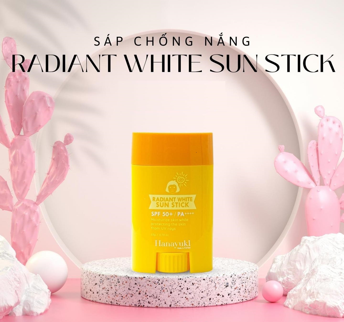 Sáp Chống Nắng Hanayuki 22g Radiant White Sun Stick ( HÀNG CHÍNH HÃNG )