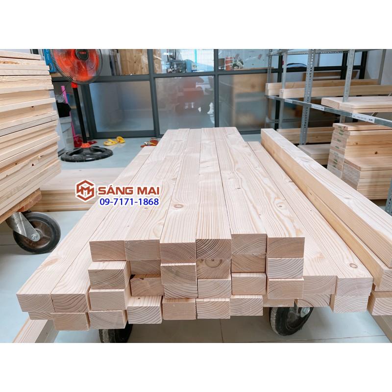 - Thanh gỗ thông 3cm x 5cm x dài 100cm x láng mịn 4 mặt