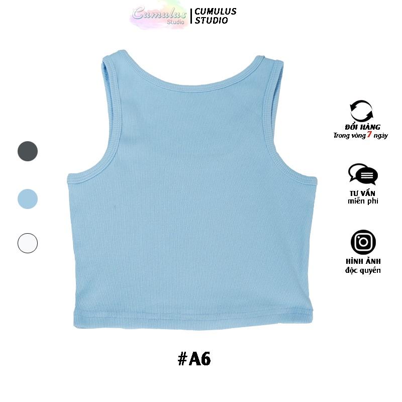 Áo croptop ba lỗ lưng u Cumulus chất thun gân A06