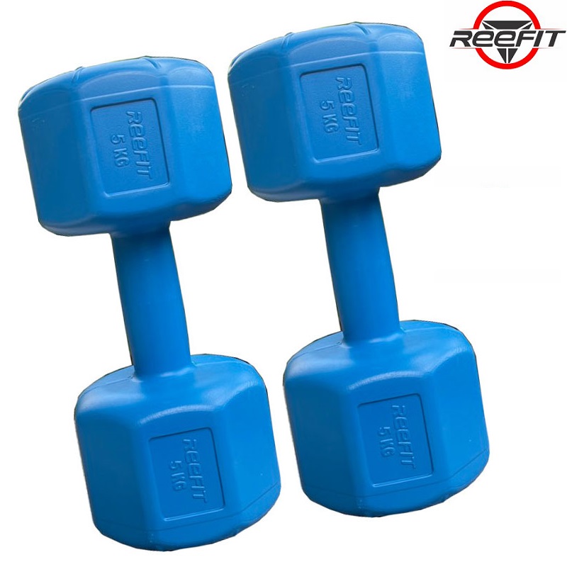 Bộ 2 vỏ tạ tay nhựa bát giác 5kg REEFIT