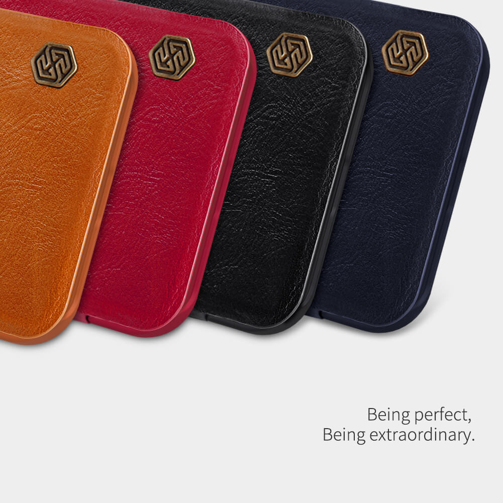 Bao da Leather cho iPhone 12 Pro Max (6.7 inch) hiệu Nillkin Qin (Chất liệu da cao cấp, có ngăn đựng thẻ, mặt da siêu mềm mịn) - Hàng chính hãng