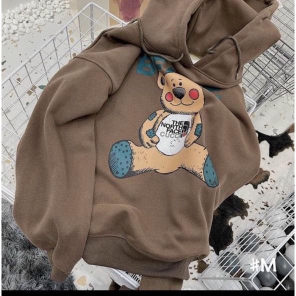 Hoodie nam nữ in hình gấu BEABE Có Mũ Chất Nỉ Cao Cấp mềm mịn dày dặn TP939
