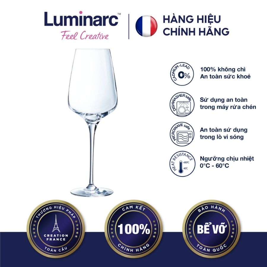 Bộ 6 Ly Rượu Thuỷ Tinh Luminarc Sublym