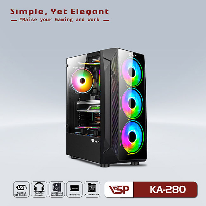 Vỏ máy tính CASE VSP KA-280 HELIOS - Hàng Chính Hãng