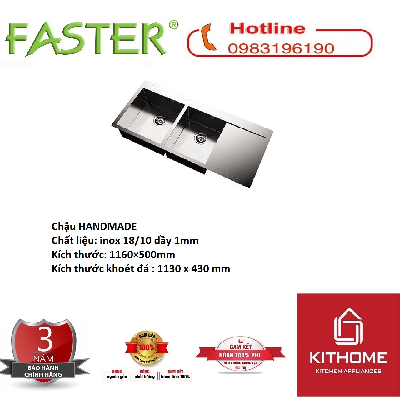 Chậu rửa bát Faster FS-11650HM