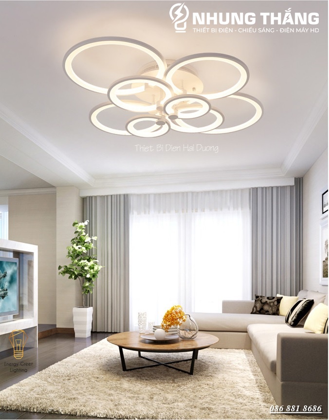 Đèn LED ốp trần Decor hình tròn NT030 - 3 Chế Độ Ánh Sáng - Tăng Giảm Ánh Sáng - Điều Khiển Từ Xa - Kết Nối Điện Thoại - Có Video
