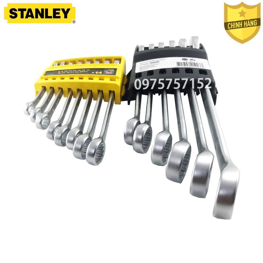 Bộ cờ lê cao cấp STANLEY vòng miệng - đầu tròng 14 chi tiết 8-24mm khay đựng tiện dụng chống va đập - Chính hãng