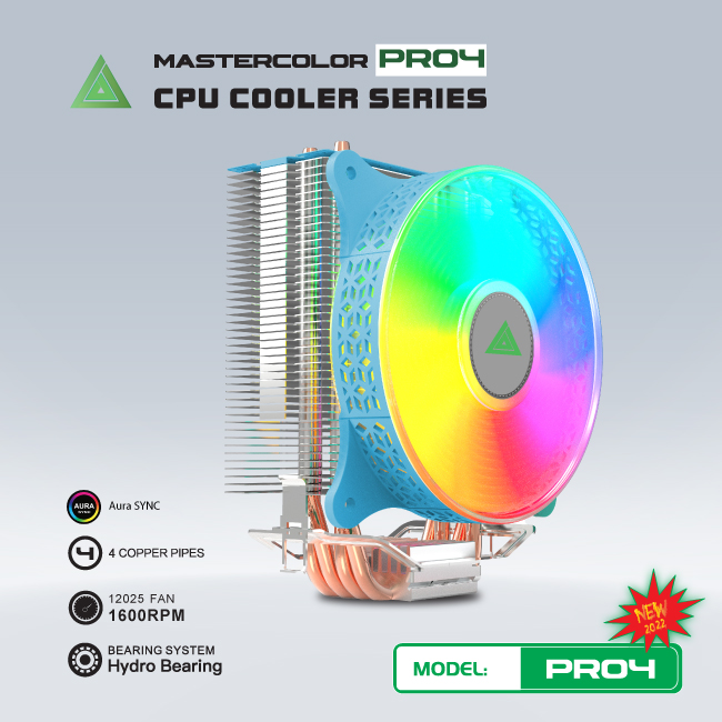 ️ Quạt Tản Nhiệt VSPTECH Cooler PRO4 LED ARGB - Giao Màu Ngẫu Nhiên ( Hàng chính hãng) -JL