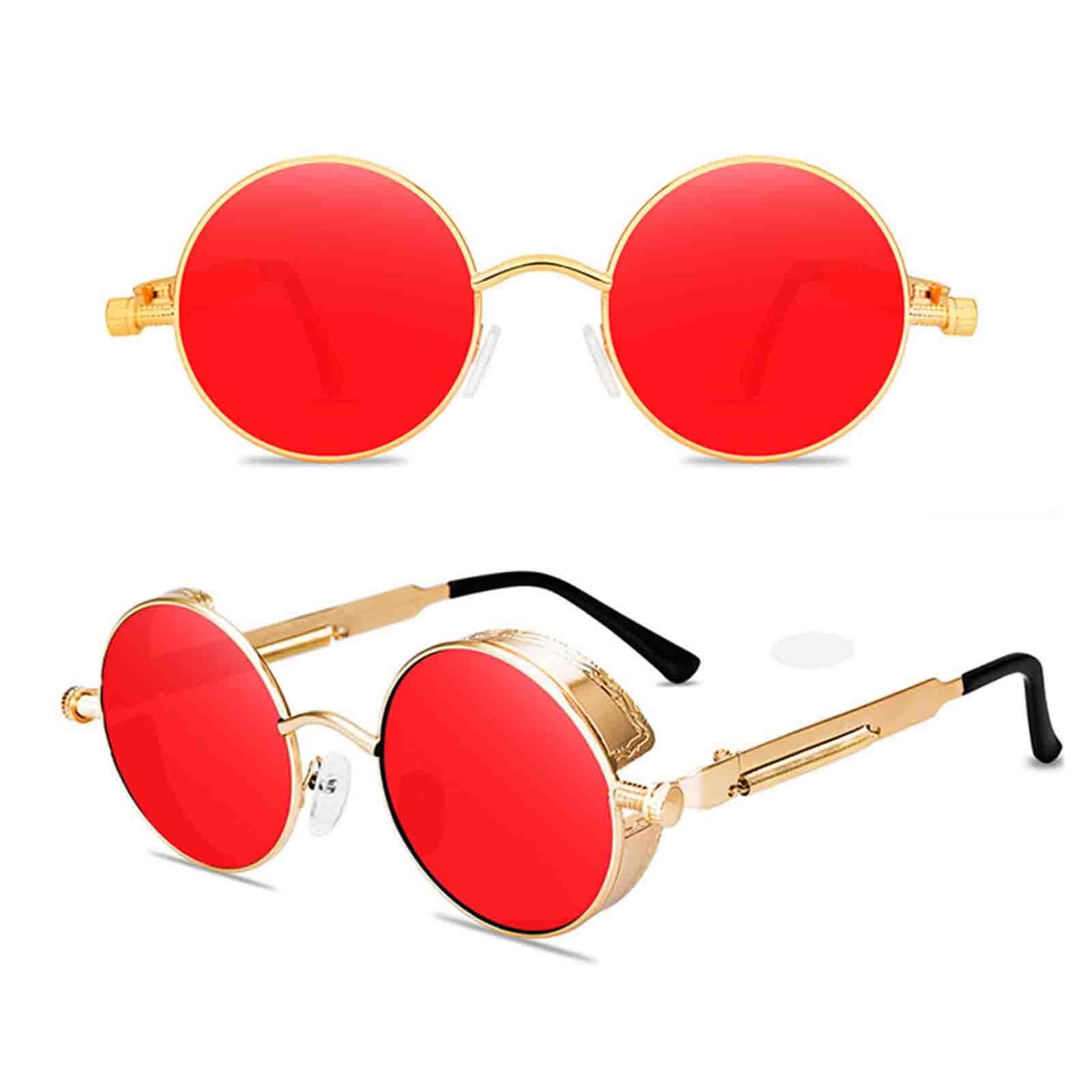 Steampunk Gothic Retro Round Sunglasses Circle Lens Goggles