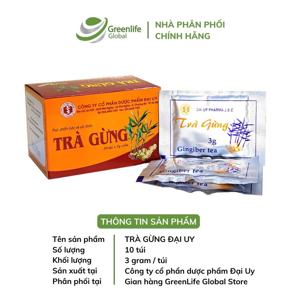Trà gừng Đại Uy (Hộp 10 túi trà)