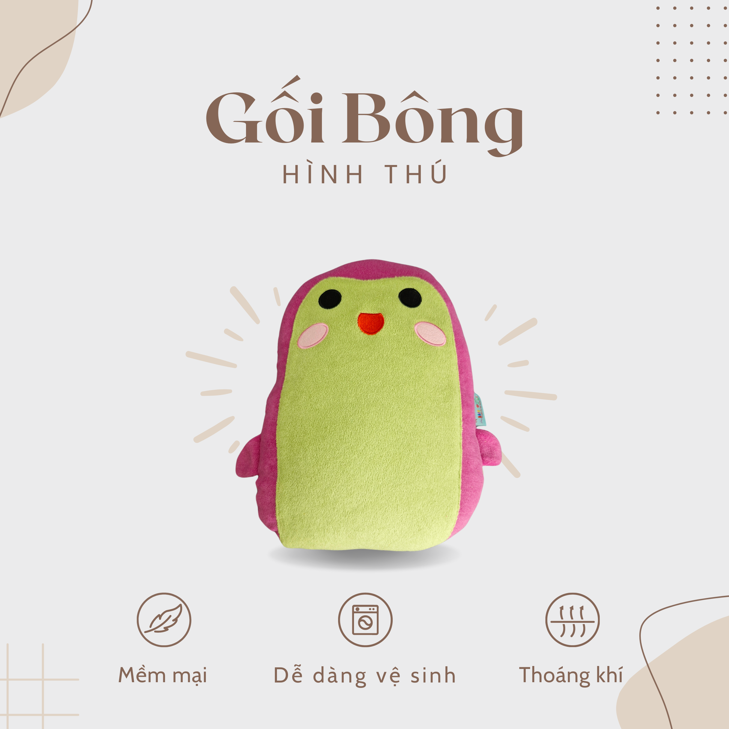 Gối bông cho bé MYM size 30x40cm siêu đáng yêu mềm mịn êm ái dành cho bé yêu (Khách Vui Lòng Chat Với Shop Để Chọn Mẫu)