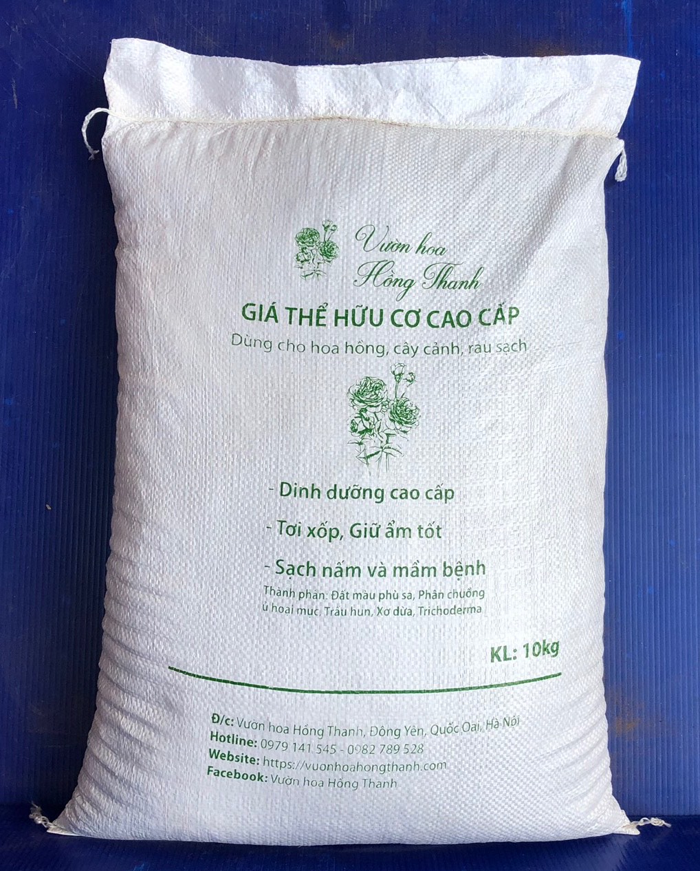 Đất trồng cây cao cấp, Giá thể hữu cơ cao cấp dùng cho Hoa Hồng, Cây Cảnh, rau sạch (Bao 10kg)