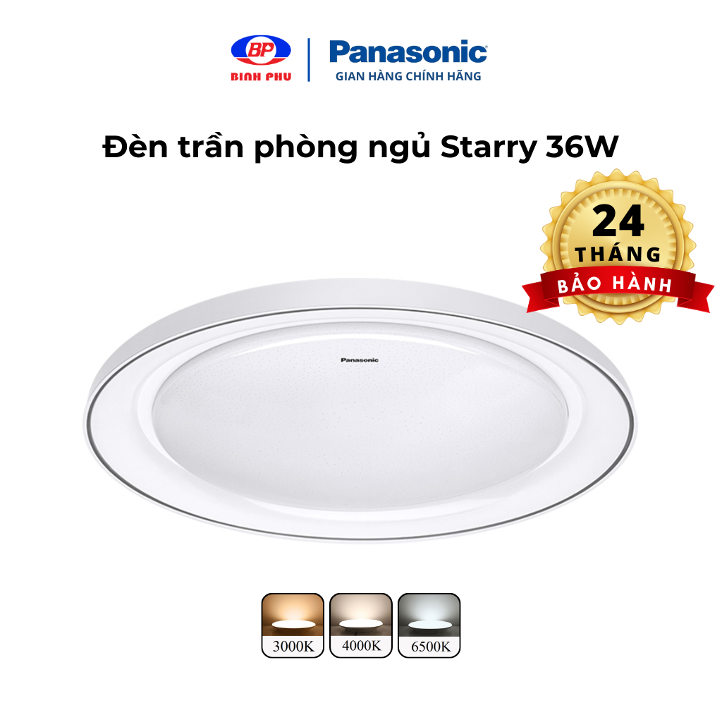 Đèn trần ánh sao Starry Panasonic HHXZ301188 36W cho phòng ngủ hiệu ứng ánh sáng lấp lánh, chế độ ngủ, thư giãn, hẹn giờ