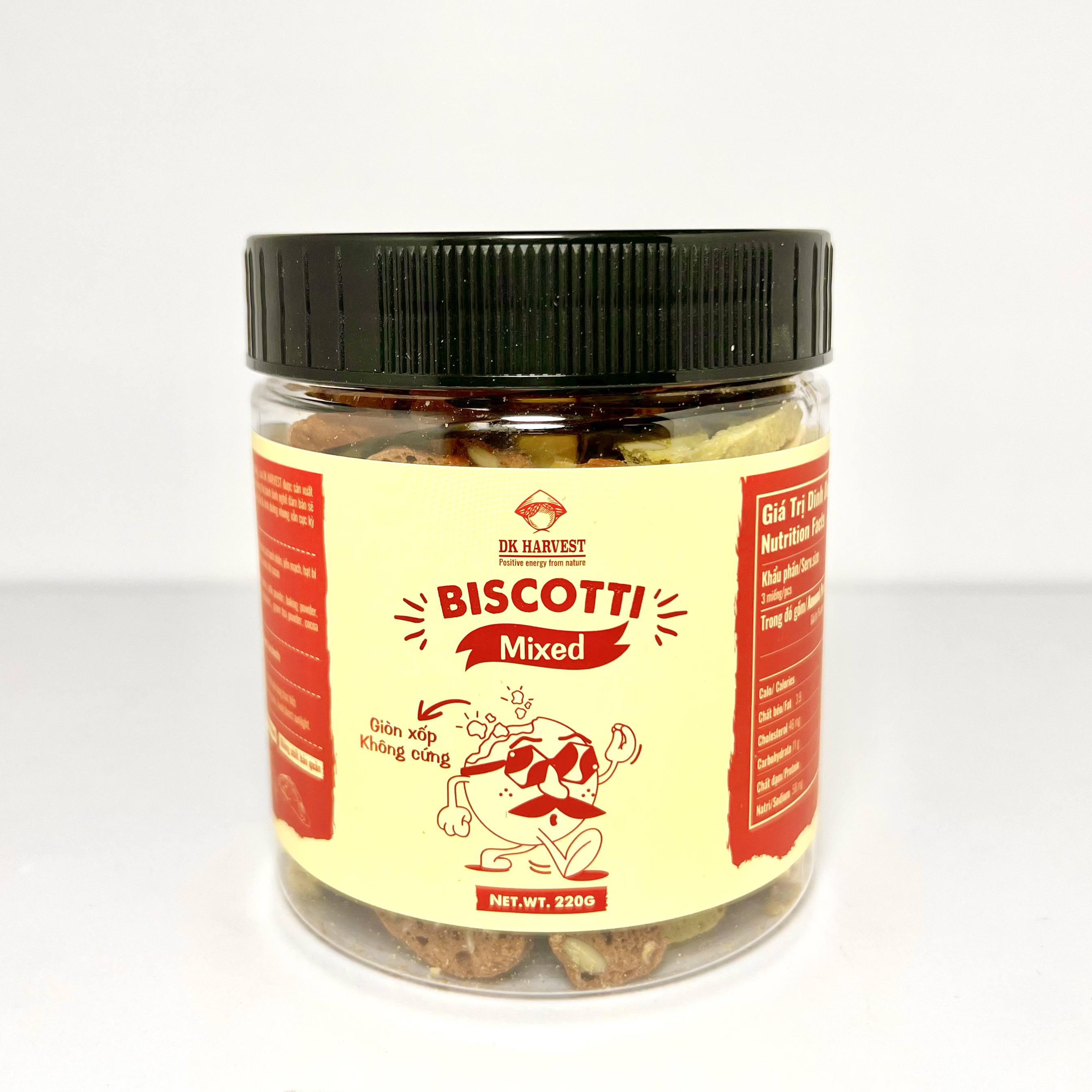 Bánh Biscotti dinh dưỡng Eat Clean DK Harvest 220G - Giòn xốp, thơm ngon, phù hợp cho người ăn kiêng, chơi thể thao, người tiểu đường