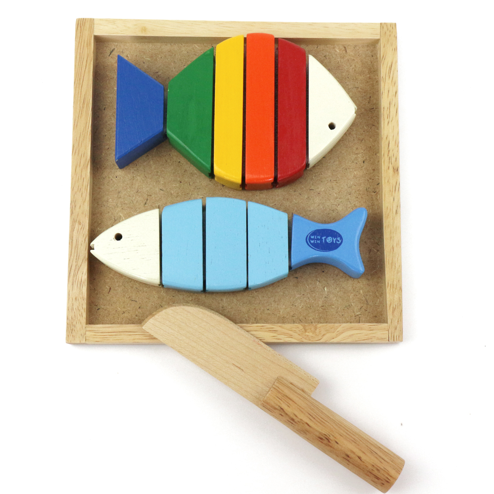 Đồ chơi cắt cá gỗ cho bé, Bộ cắt 2 cá - Đồ chơi gỗ Winwintoys