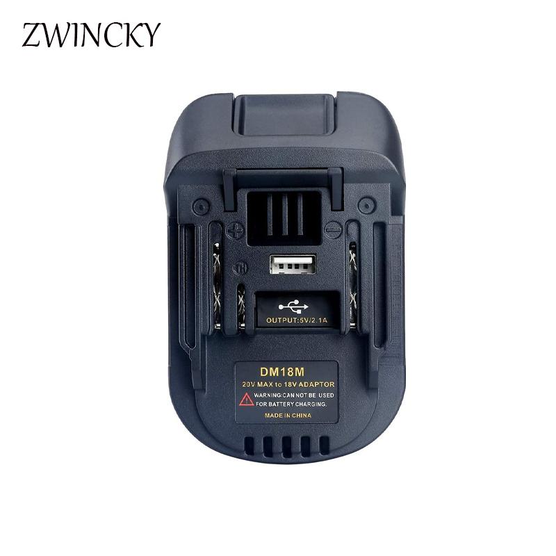 Bộ chuyển đổi bộ điều hợp pin Zwincky cho Milwaukee Dewalt đến Makita 18V BL1830 BL1850 Phụ kiện công cụ điện DM18M