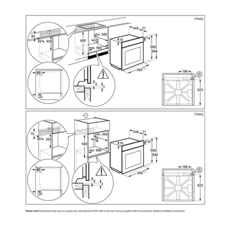 Lò Nướng Âm Tủ Electrolux RZB2110AAXA - Dung Tích 53L - Hàng Chính Hãng