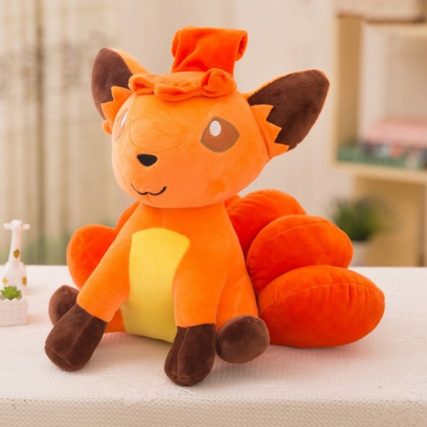 Gấu Bông Pokemon Vulpix - Cáo Cam 6 Đuôi (30 Cm) Gb132 (Tặng 1 Móc Khóa Dây Da Pu Đính Đá Lấp Lánh)