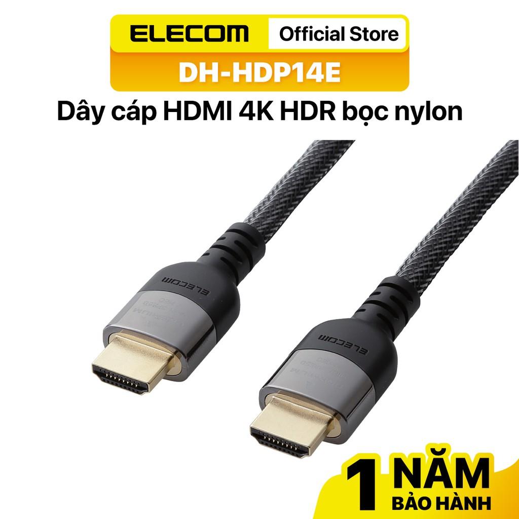 Dây Cáp HDMI 4K HDR, 3D Full HD, 1.0m, φ6.5mm, Nylon Elecom DH-HDP14E10BK ( đủ kích thước ) - Hàng chính hãng