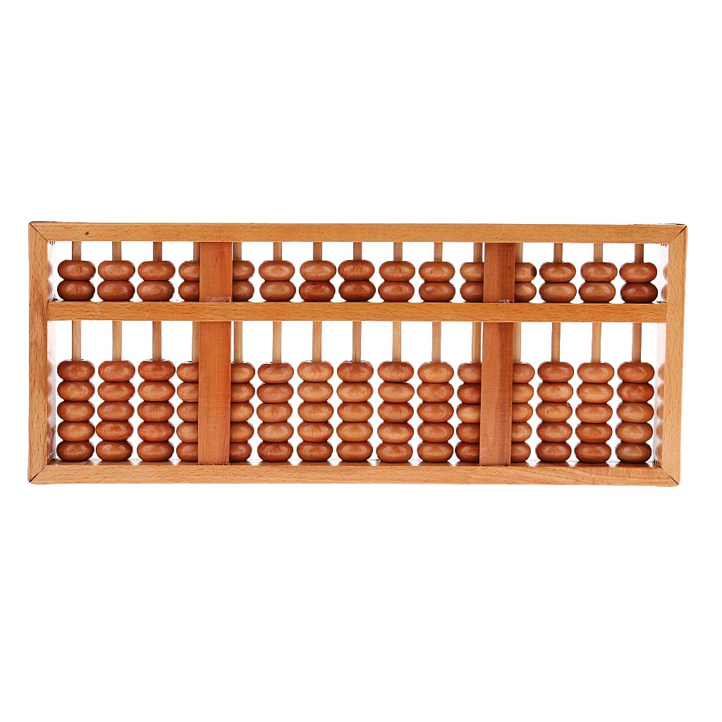 Wooden Frame Beads 15 Rods Chinese Abacus Counting Tool Calculater for Child