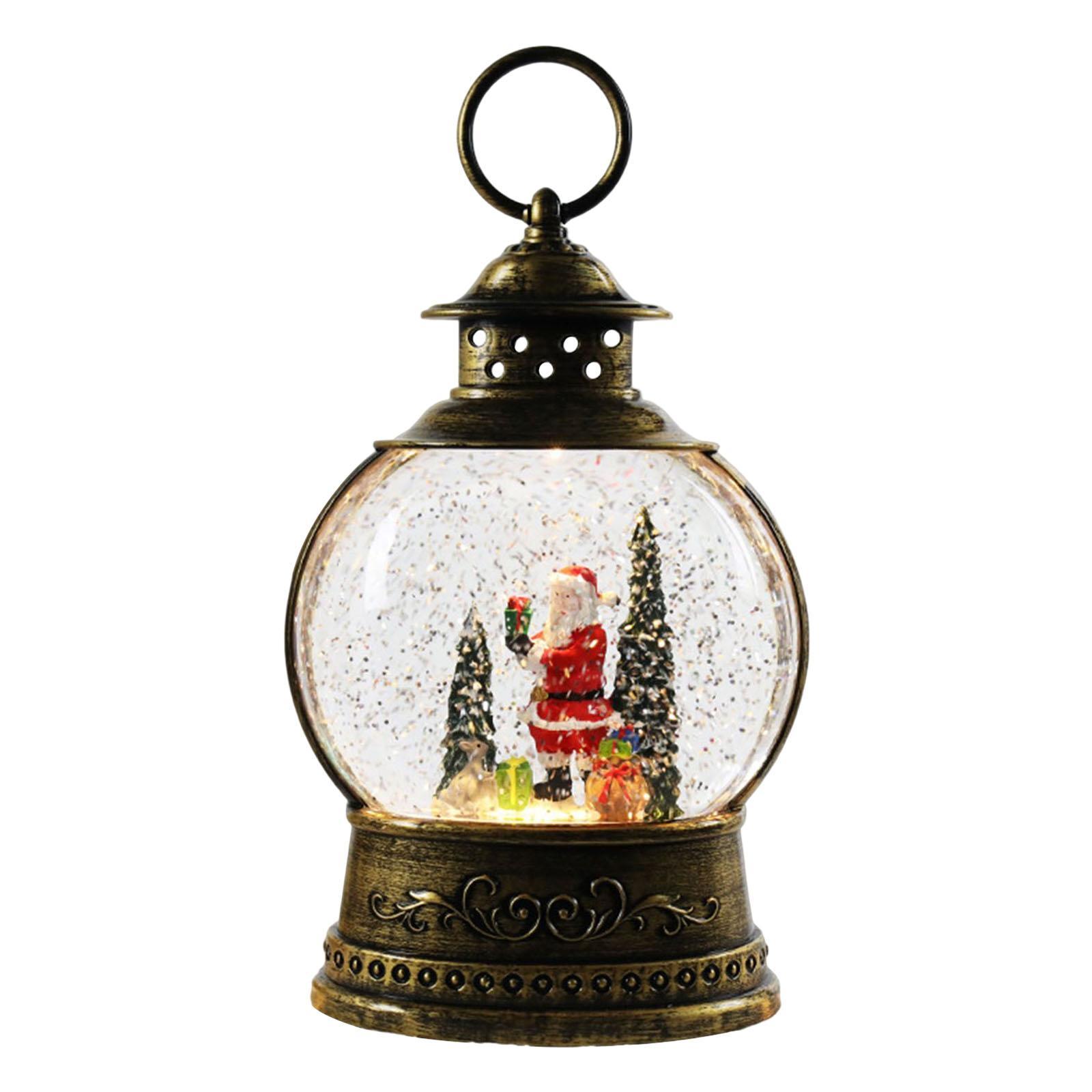 Christmas Snow Lantern Music Box Toy for Tabletop Festival Decor
