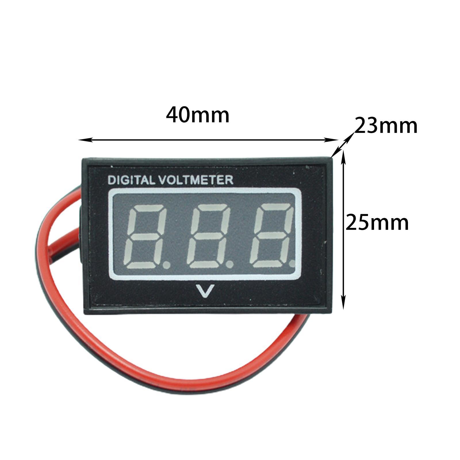 Digital Voltmeter Waterproof DC2.5-30V Voltage Meter Small Voltage Panel Meter for Car Vehicle