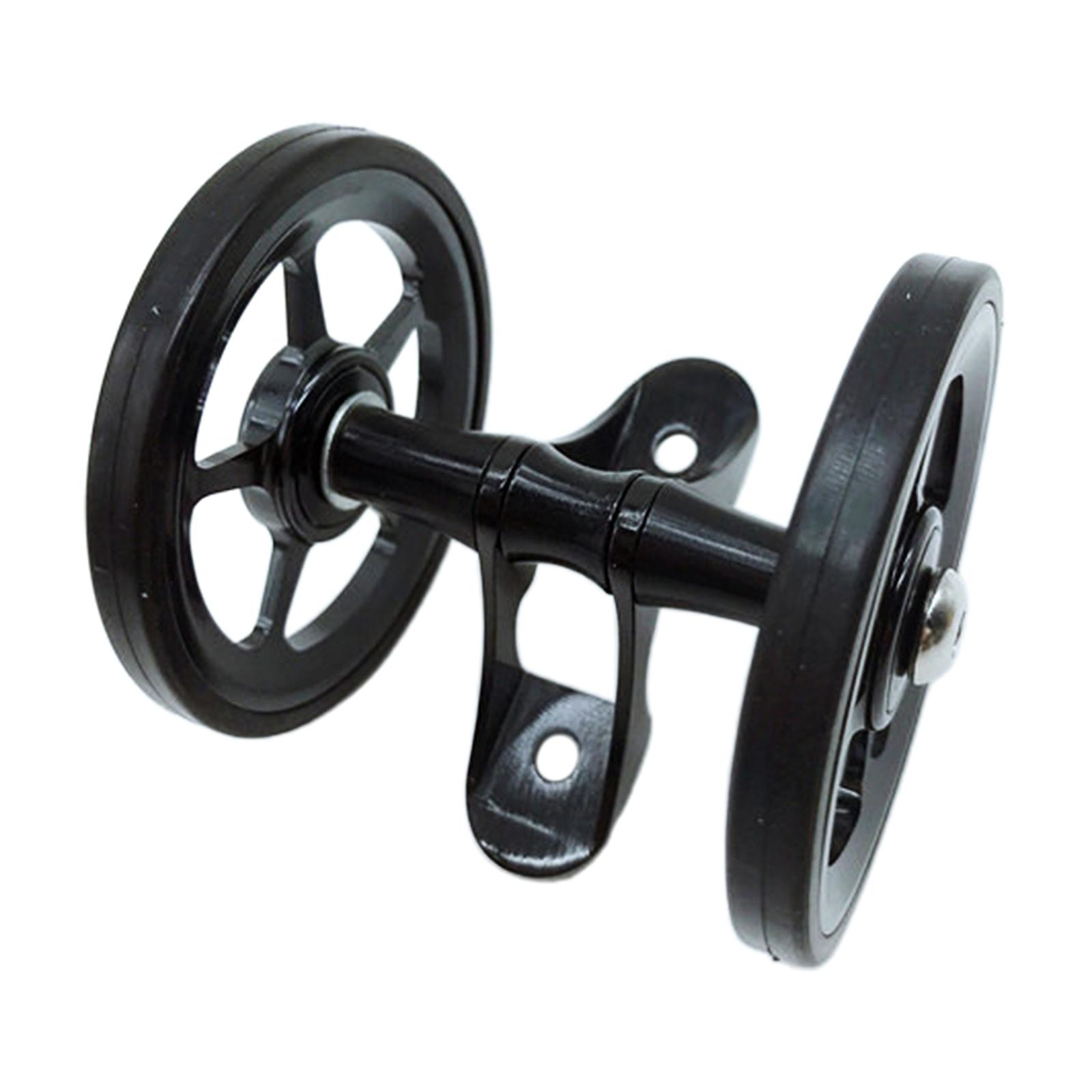Deluxe Folding Bike Easy Wheel 6cm Transportation Carrying Mud Guard Easywheel Solid Bicycle Travel Mudguard Roller Fits Brompton